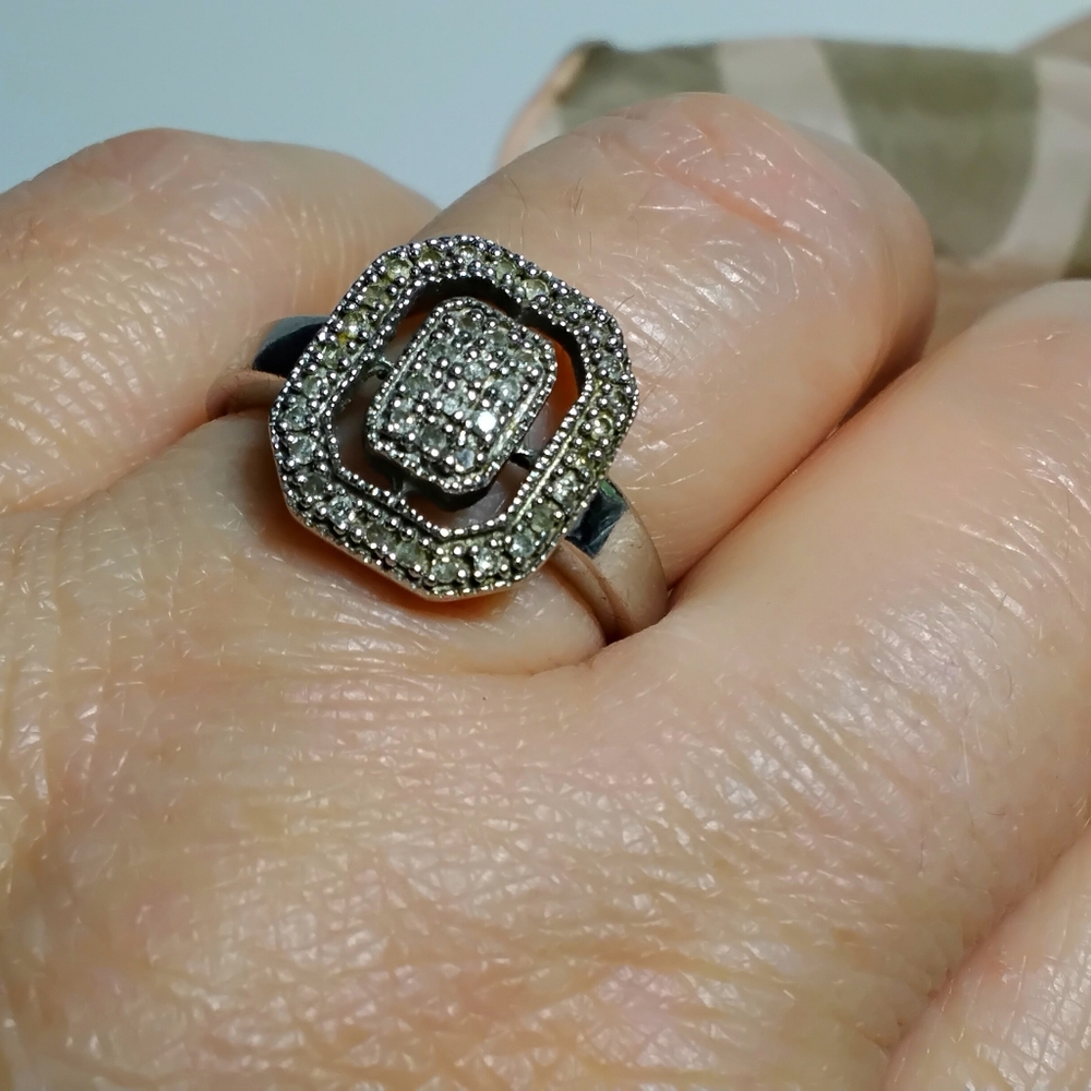 925 Silver Marcasite Ring Sz 9-1/2 - Picture 4 of 6